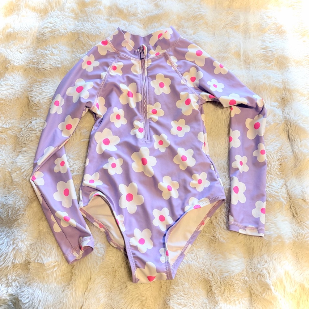 Cotton On Kids Floral Swim One Piece - Purple and Pink